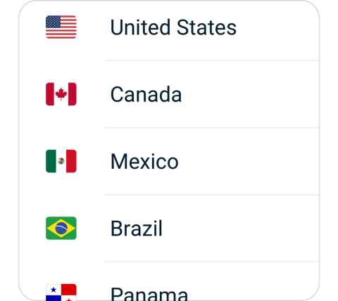 Xiashi connect step 2, choose VPN server location